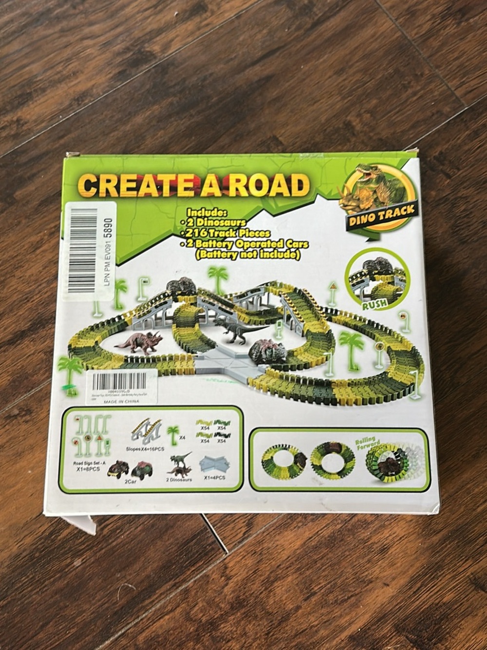 Create A Road Dino Track - Green & Yellow Reptile Track Set